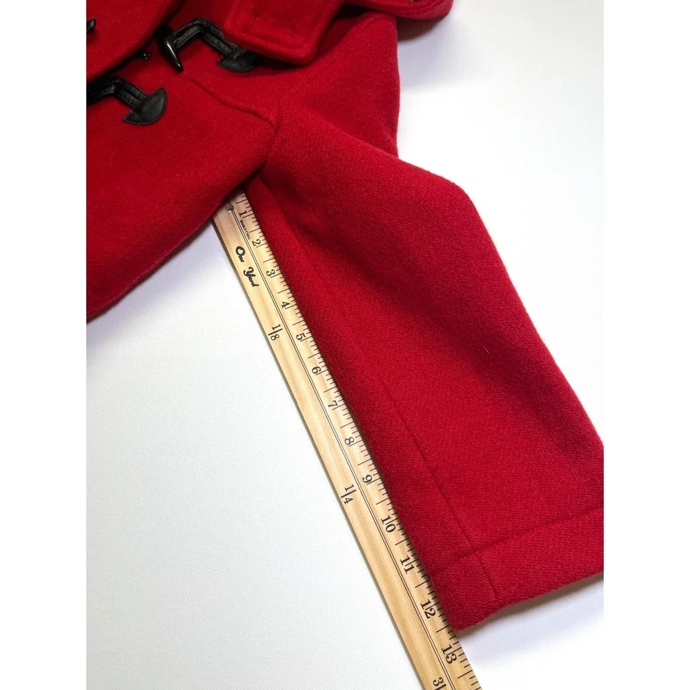 GAP Kids Red Wool Blend Hooded Duffle Coat Toggle Jacket Size S 6-7 GK98